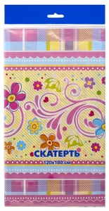 Скатерть 120х180 "Чаепитие"  ПВД (Интерпак) 1/50